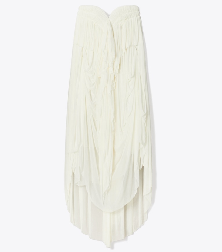 Tory Burch designer bottoms Draped Jersey Skirt in Marshmallow front