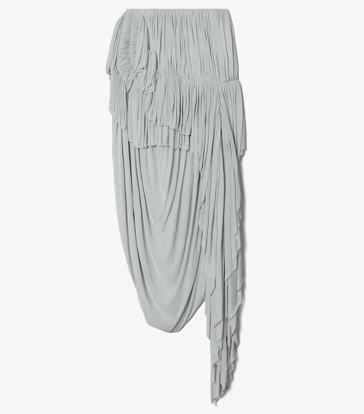 Tory Burch designer bottoms Draped Jersey Skirt in Fossil Gray front