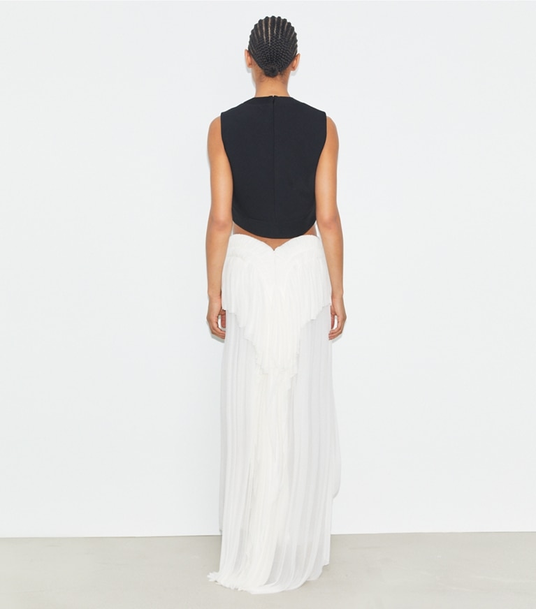 Tory Burch designer bottoms Draped Jersey Skirt in Marshmallow front