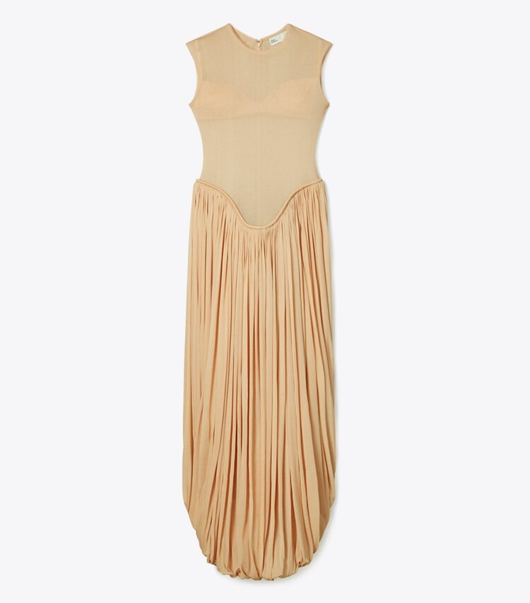 Tory Burch designer kleider Drapey Jerseykleid in Washed Apricot front