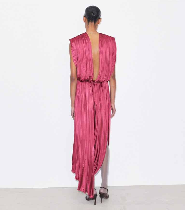 Tory Burch designer kleider Drapiertes Jerseykleid in Cranberry front