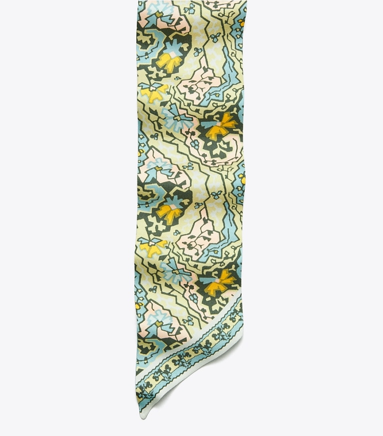 Tory Burch designer scarves Dream Paisley Silk Ribbon Tie in Dream Paisley overhead