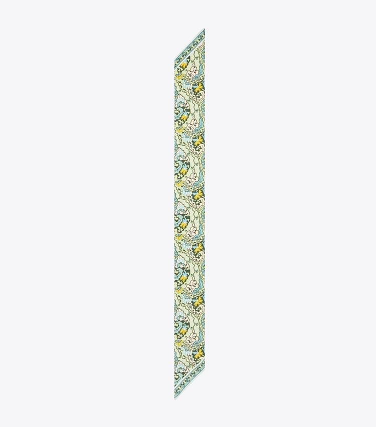 Tory Burch designer scarves Dream Paisley Silk Ribbon Tie in Dream Paisley overhead