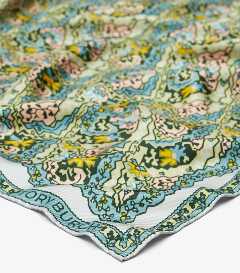 Tory Burch designer scarves Dream Paisley Silk Square Scarf in Dream Paisley overhead