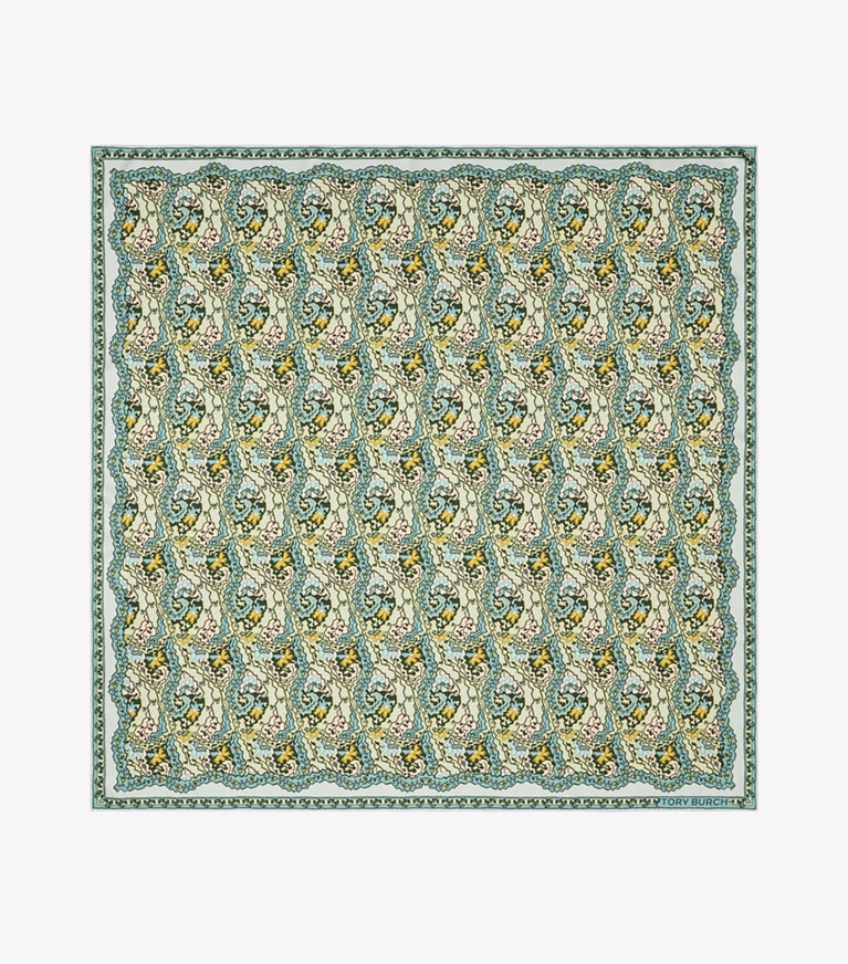 Tory Burch designer scarves Dream Paisley Silk Square Scarf in Dream Paisley overhead