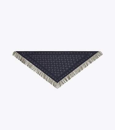Tory Burch designer schals Dreieckstuch aus Seide in Navy von oben