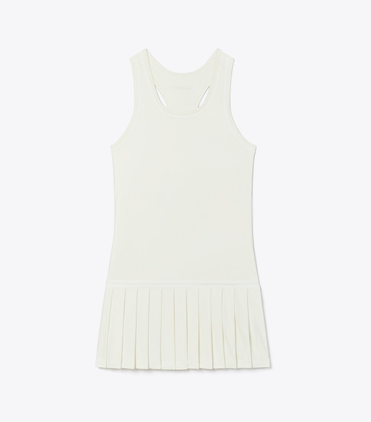 Tory Sport designer dresses Drop-Waist Tennis Dress in Snow White / Snow White front