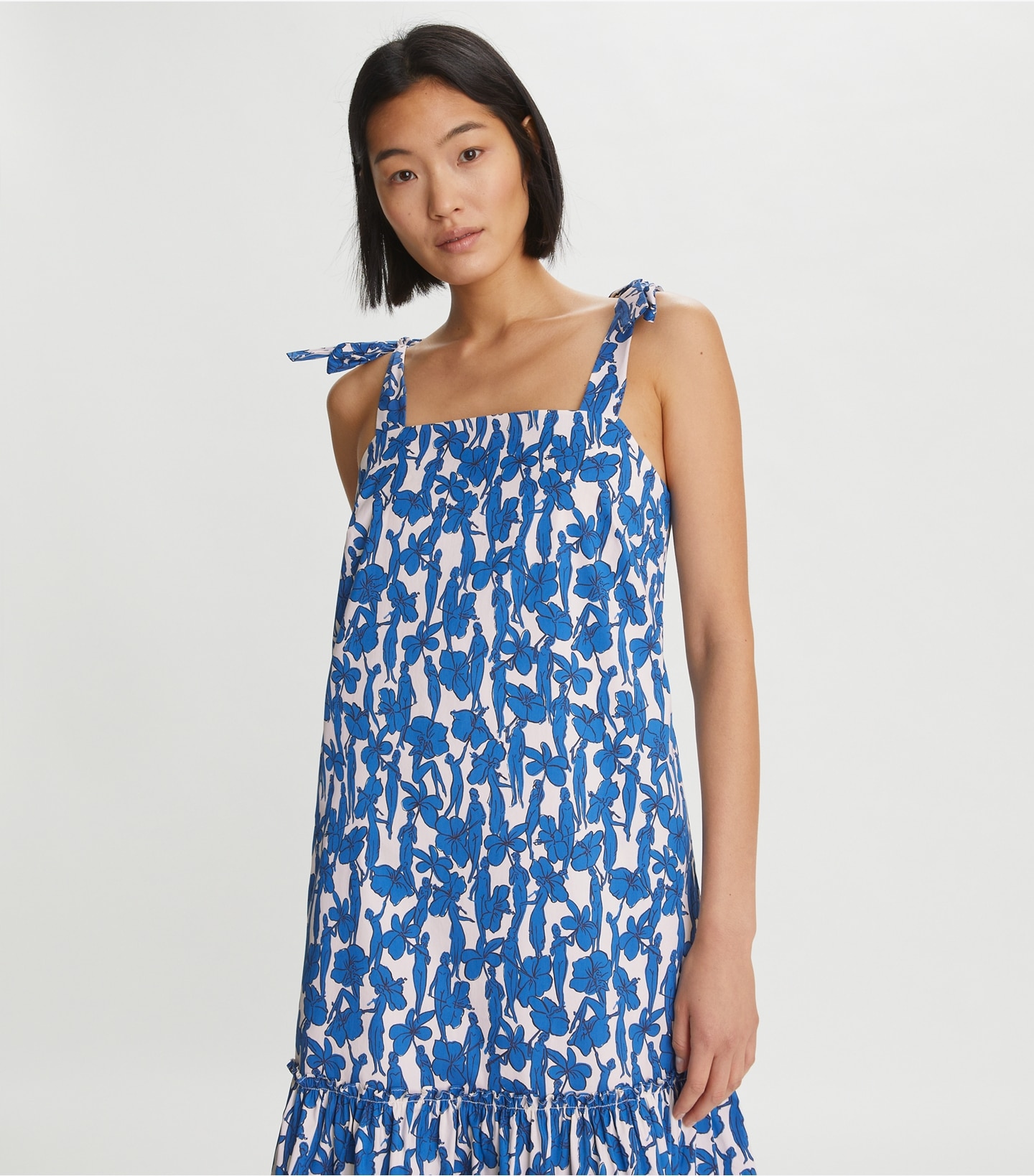 Drop Waist Tie-Shoulder Dress