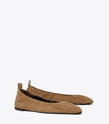 Tory Burch designer flats Eddie Ballet in RIVER ROCK angle