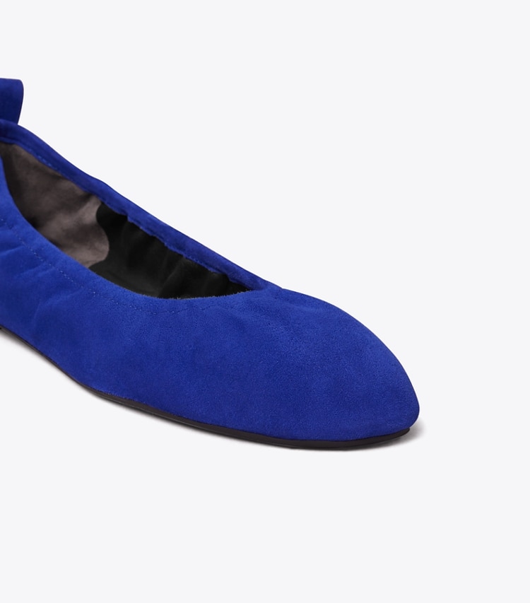 Tory Burch designer flats Eddie Ballet in DARK INDIGO detail