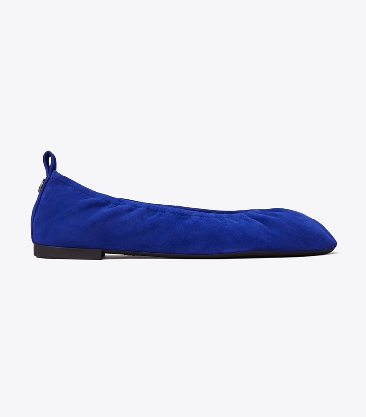 Tory Burch designer flats Eddie Ballet in DARK INDIGO side