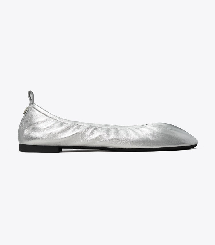 Tory Burch designer flats Eddie Ballet in SILVER side