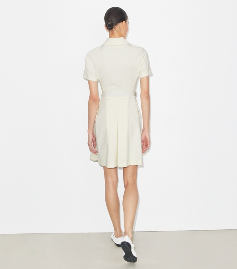 Tory Burch designer kleider Elastisches Golfkleid in NEW IVORY front