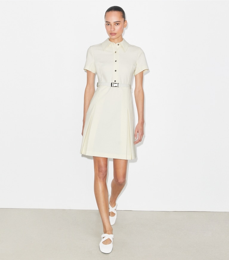 Tory Burch designer kleider Elastisches Golfkleid in NEW IVORY front