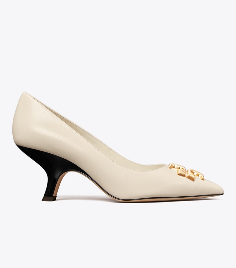 Tory Burch designer ヒール エレノア アングルパンプス in NEW IVORY angle