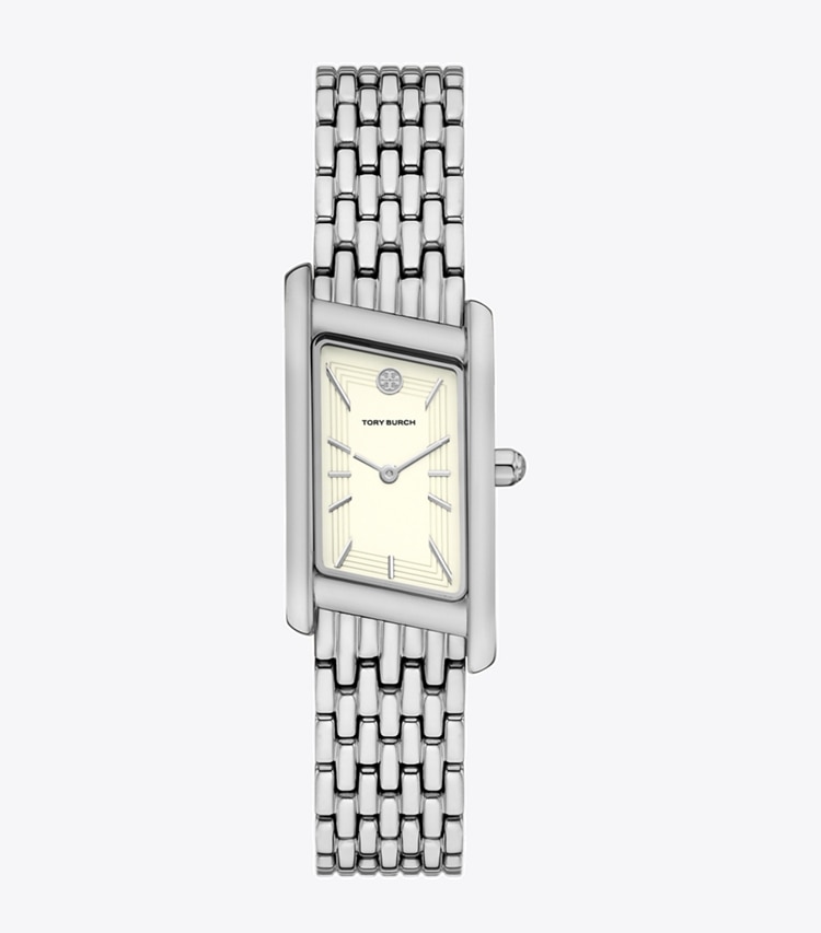 Tory Burch designer strap watches Eleanor Angled Watch in IVORY/SILVER front