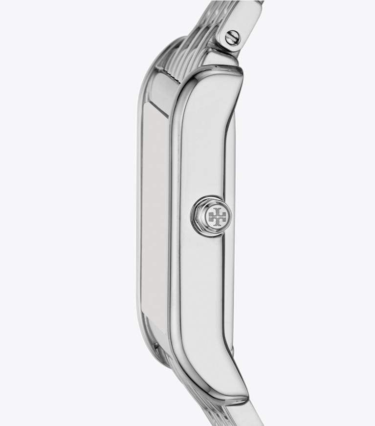 Tory Burch designer strap watches Eleanor Angled Watch in IVORY/SILVER front