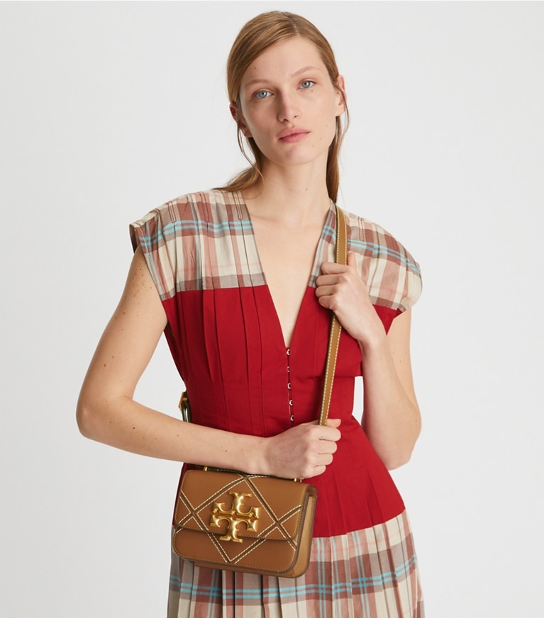 Tory Burch designer shoulder bags Eleanor Bag  in Classic Cuoio angle