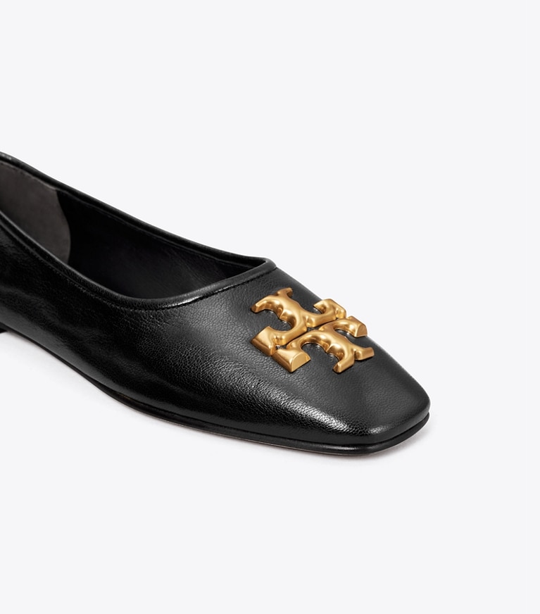 Tory Burch designer flats Eleanor Ballet in PERFECT BLACK angle