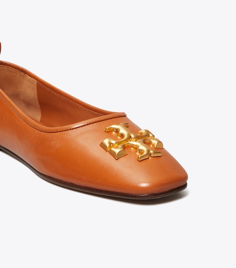 Tory Burch designer flats Eleanor Ballet in BOURBON angle