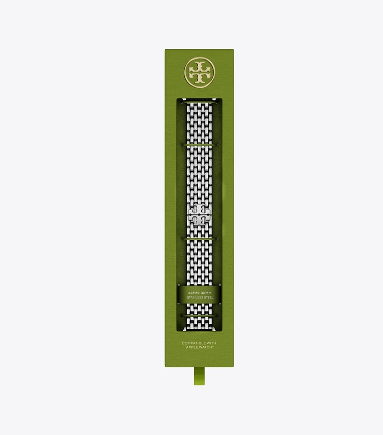 Tory Burch diseñador relojes inteligentes Eleanor Band for Apple Watch® en SILVER caja de relojes