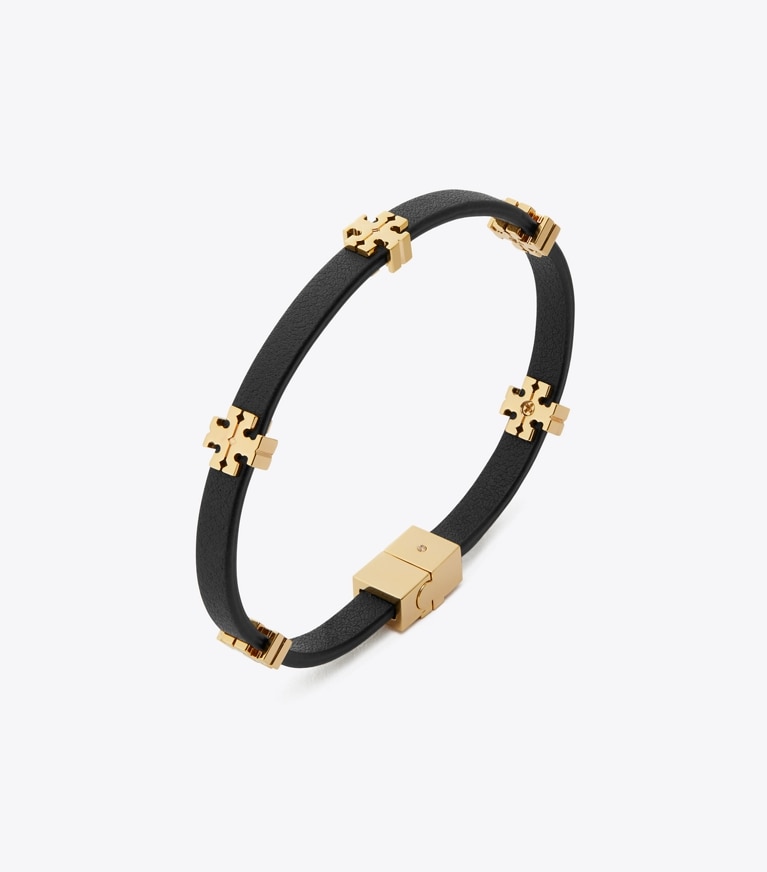 Tory Burch designer ブレスレット エレノア バイオ ブレスレット in Tory Gold / Black front