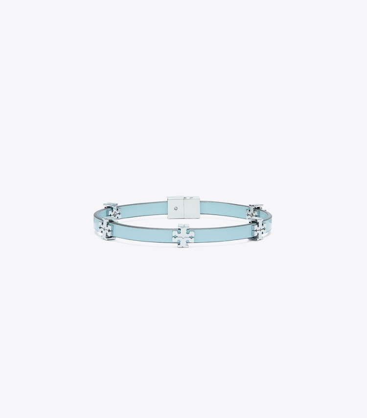 Tory Burch designer bracelets Eleanor Bio Bracelet in Tory Silver / Geyser front