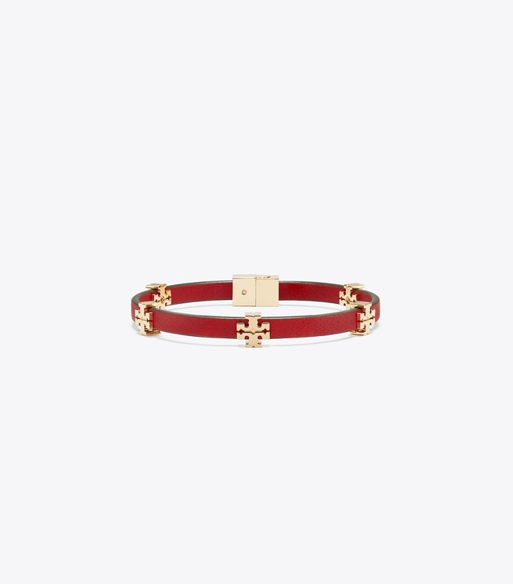 Tory Burch designer bracelets Eleanor Bio Bracelet in Tory Gold / TORY RED front