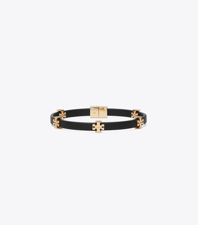 Tory Burch designer ブレスレット エレノア バイオ ブレスレット in Tory Gold / Black front