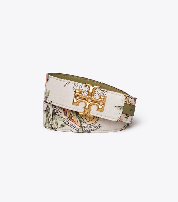 Tory Burch designer belts Eleanor Brocade Belt in Winter Sage front