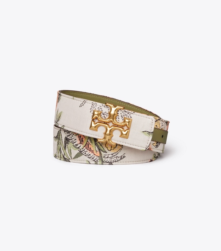 Tory Burch designer belts Eleanor Brocade Belt in Winter Sage front
