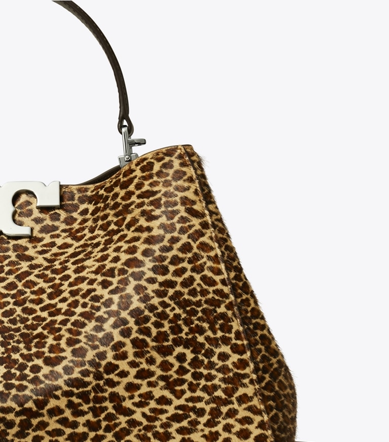 Tory Burch designer satchels Eleanor Calf Hair Satchel in Multi angle