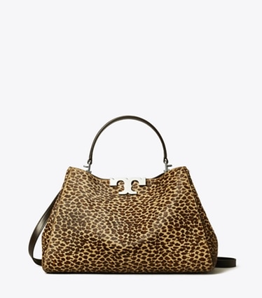 Tory Burch designer satchels Eleanor Calf Hair Satchel in Multi front