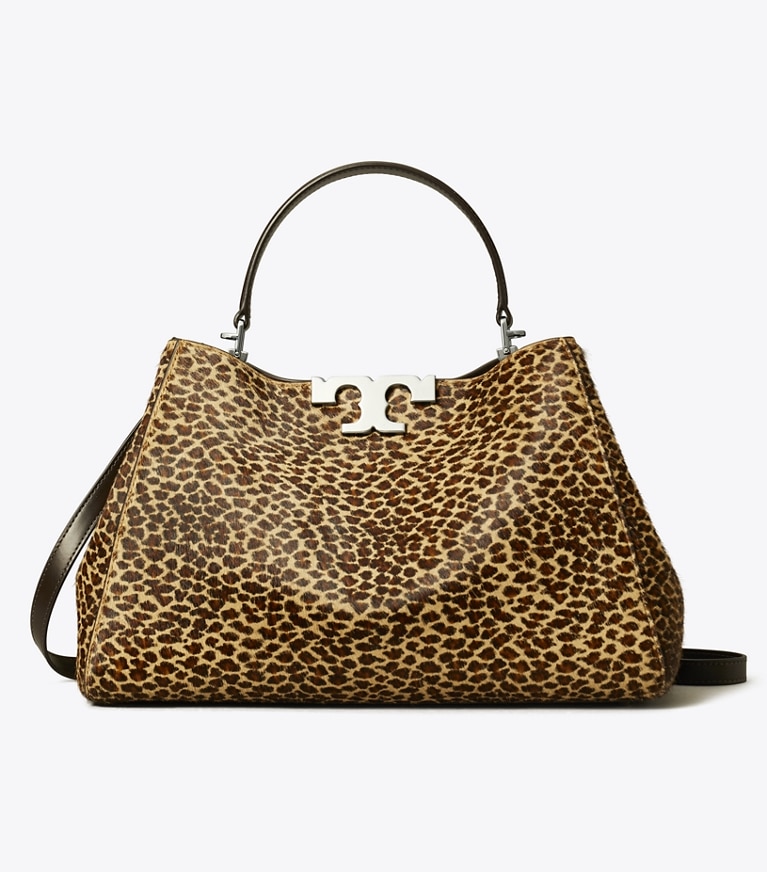 Tory Burch designer satchels Eleanor Calf Hair Satchel in Multi angle