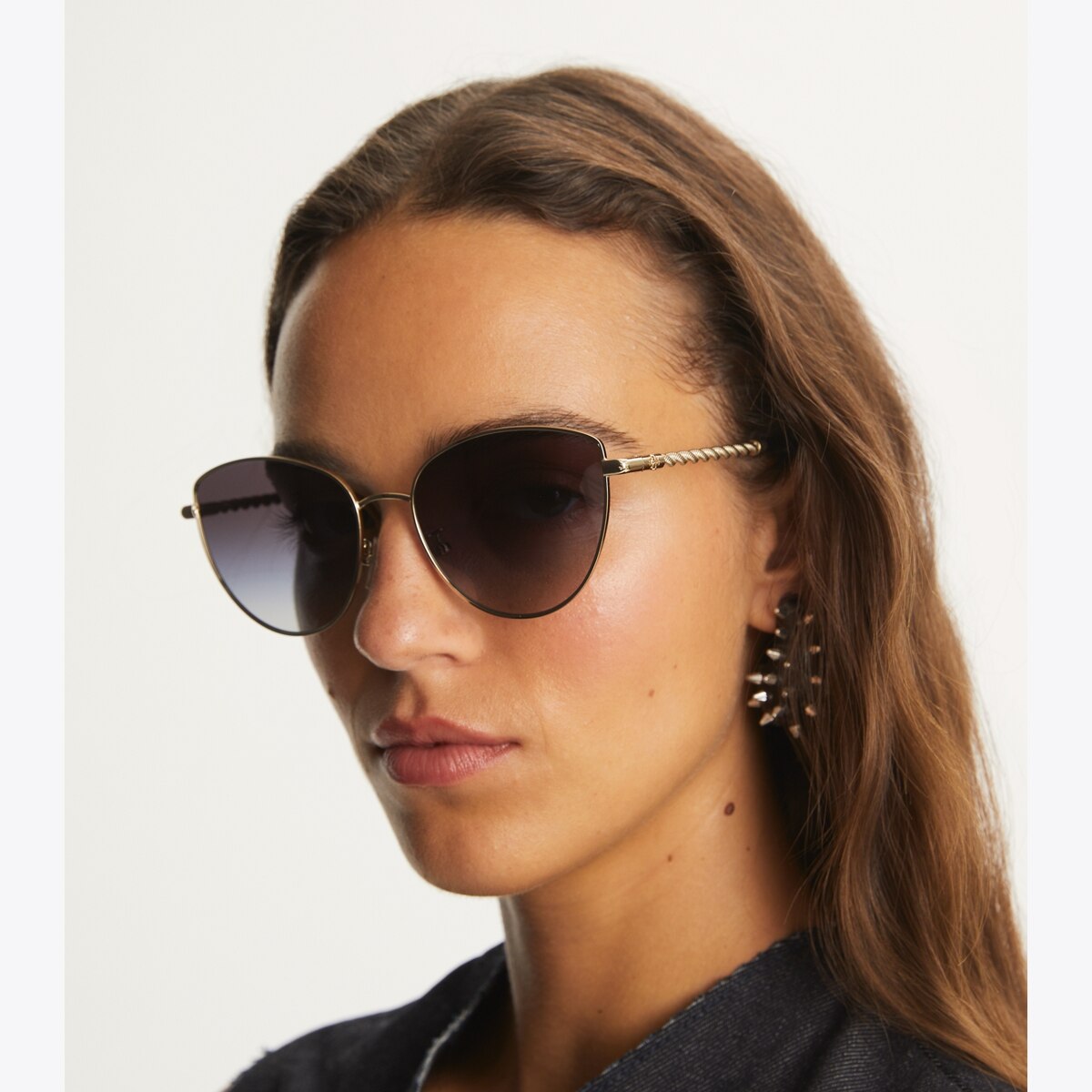 TORY BURCH キャサシャシシフォンスカト 1503880 001 Eleanor Chain Cat Eye: Women's Designer Sunglasses & Eyewear
