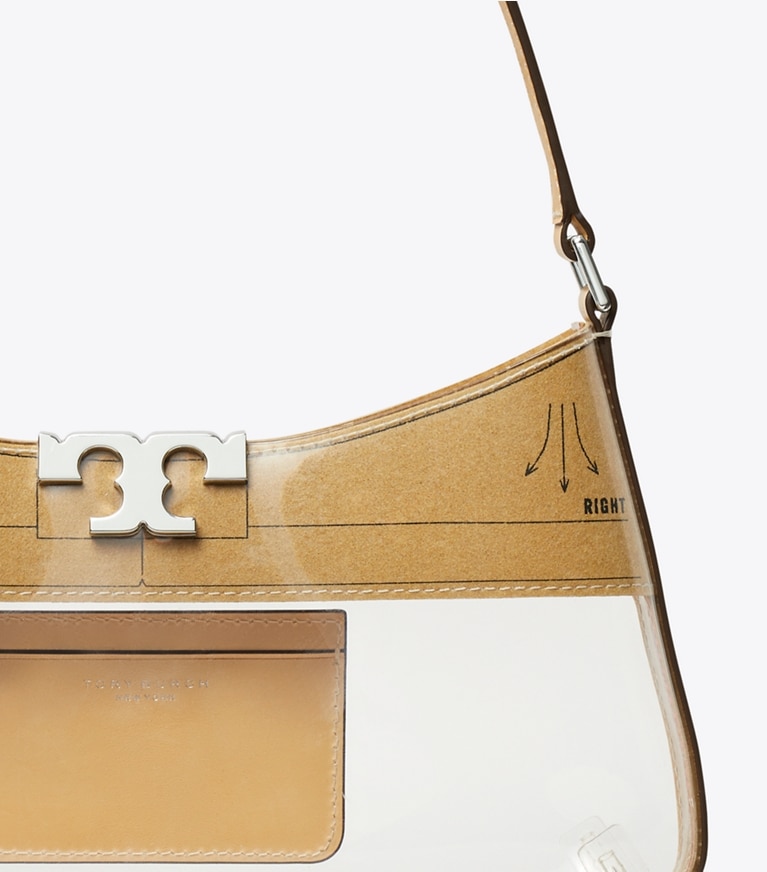 Tory Burch designer shoulder bags Eleanor Clear Slim Shoulder Bag in Clear angle