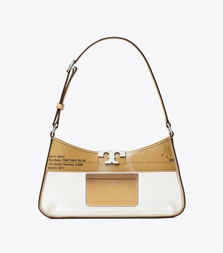 Tory Burch designer shoulder bags Eleanor Clear Slim Shoulder Bag in Clear angle