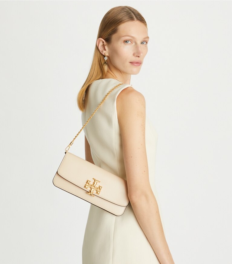Tory Burch designer clutches Eleanor Clutch in New Cream angle