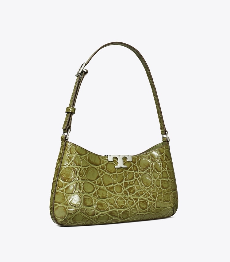 Tory Burch designer shoulder bags Eleanor Croc-Embossed Slim Shoulder Bag in Soft Ivy angle