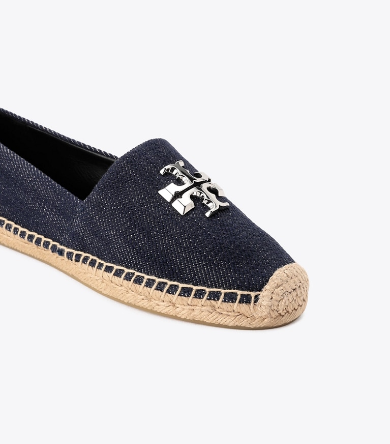Tory Burch designer エスパドリーユ エレノア エスパドリーユ ワイド in MIDNIGHT DENIM / SILVER ディテール