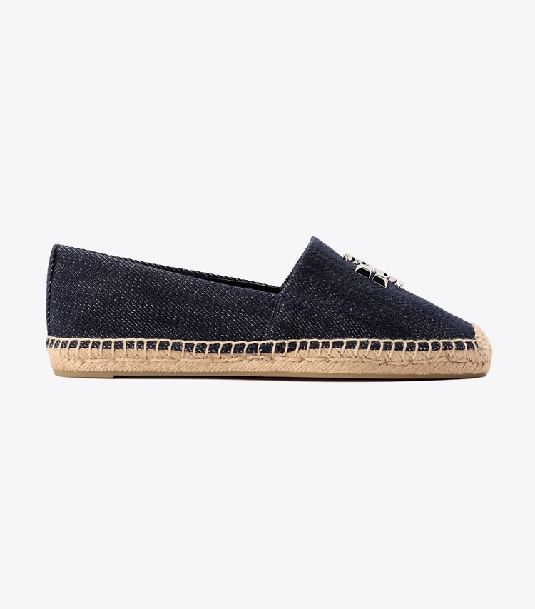 Tory Burch designer エスパドリーユ エレノア エスパドリーユ ワイド in MIDNIGHT DENIM / SILVER side