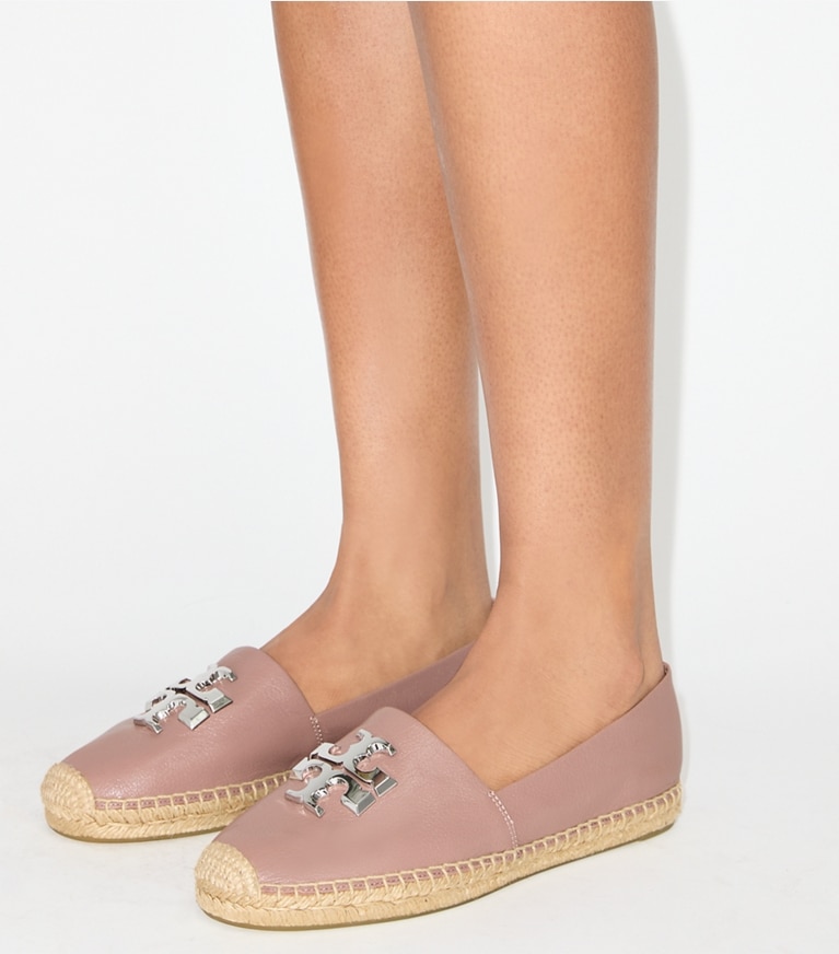 Tory Burch designer espadrilles Eleanor Espadrille in LIGHT MAUVE accessory on model