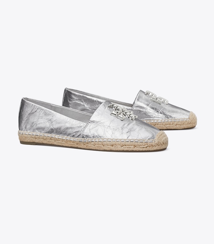 Tory Burch designer espadrilles Eleanor Espadrille in Silver angle