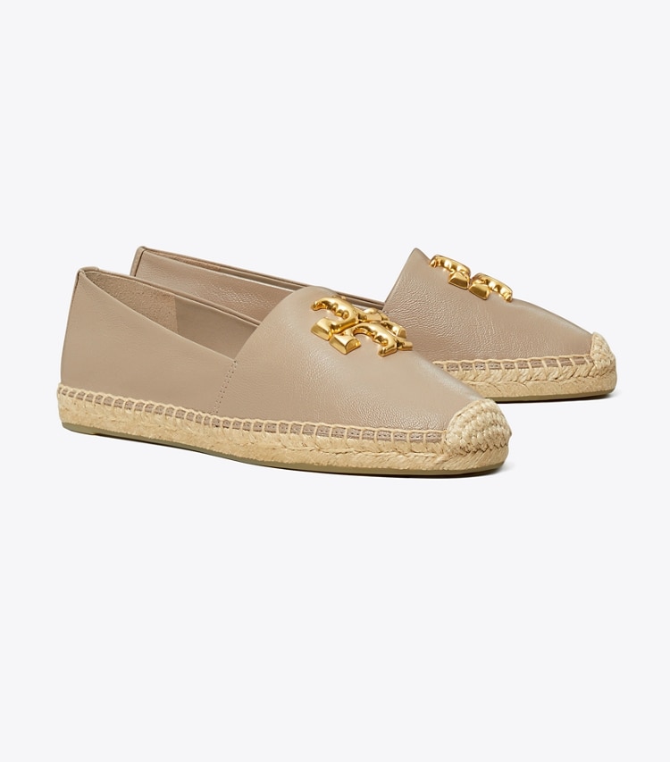 Tory Burch designer espadrilles Eleanor Espadrille in DARK ELK / GOLD angle