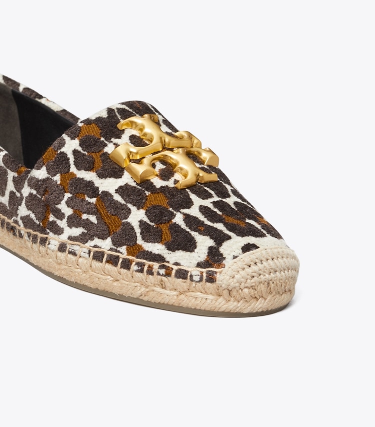 Tory Burch designer espadrilles Eleanor Espadrille in Reva Leopard / PERFECT BLACK detail