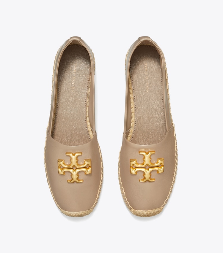 Tory Burch designer espadrilles Eleanor Espadrille in DARK ELK / GOLD overhead