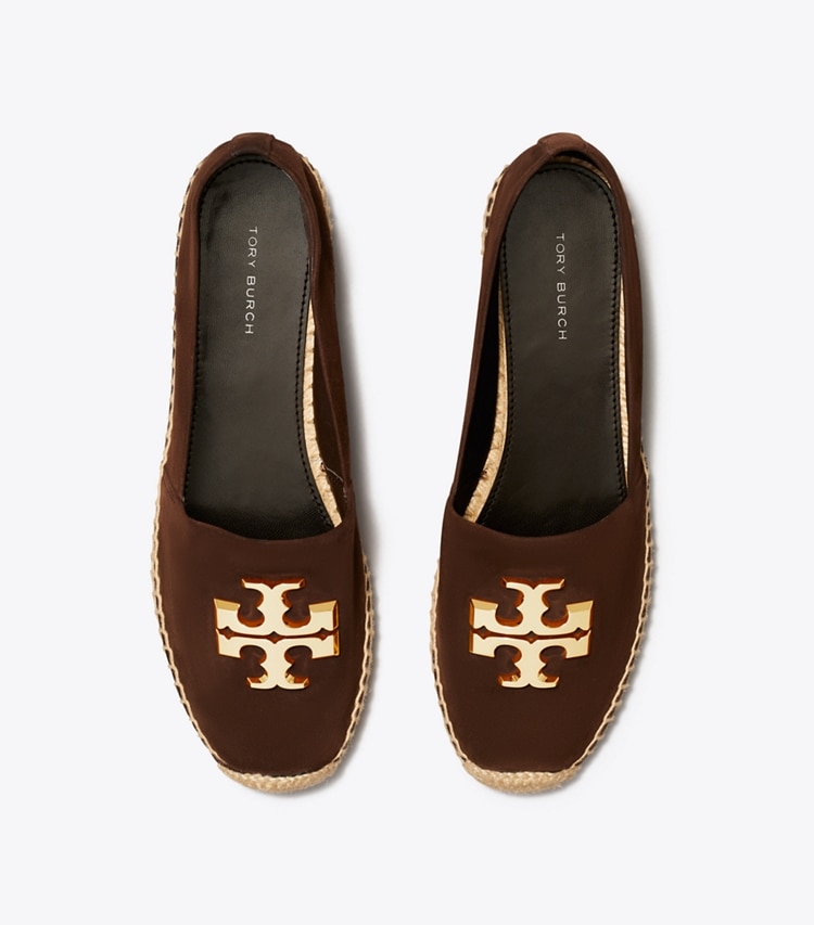 Tory Burch designer espadrilles Eleanor Espadrille in DARK COCOA / GOLD overhead