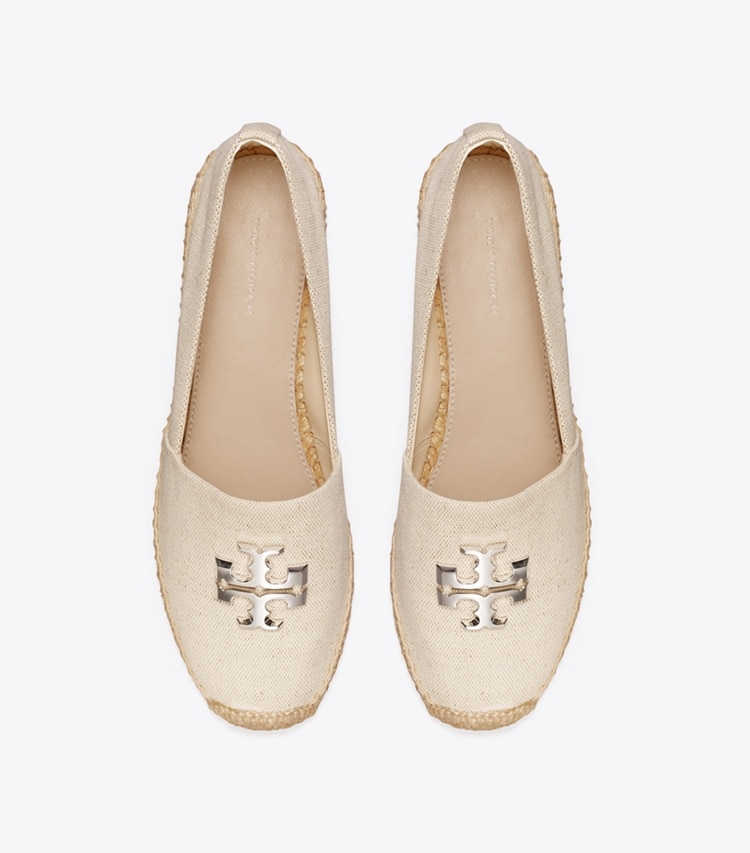 Tory Burch designer espadrilles Eleanor Espadrille in NEW CREAM / SILVER von oben