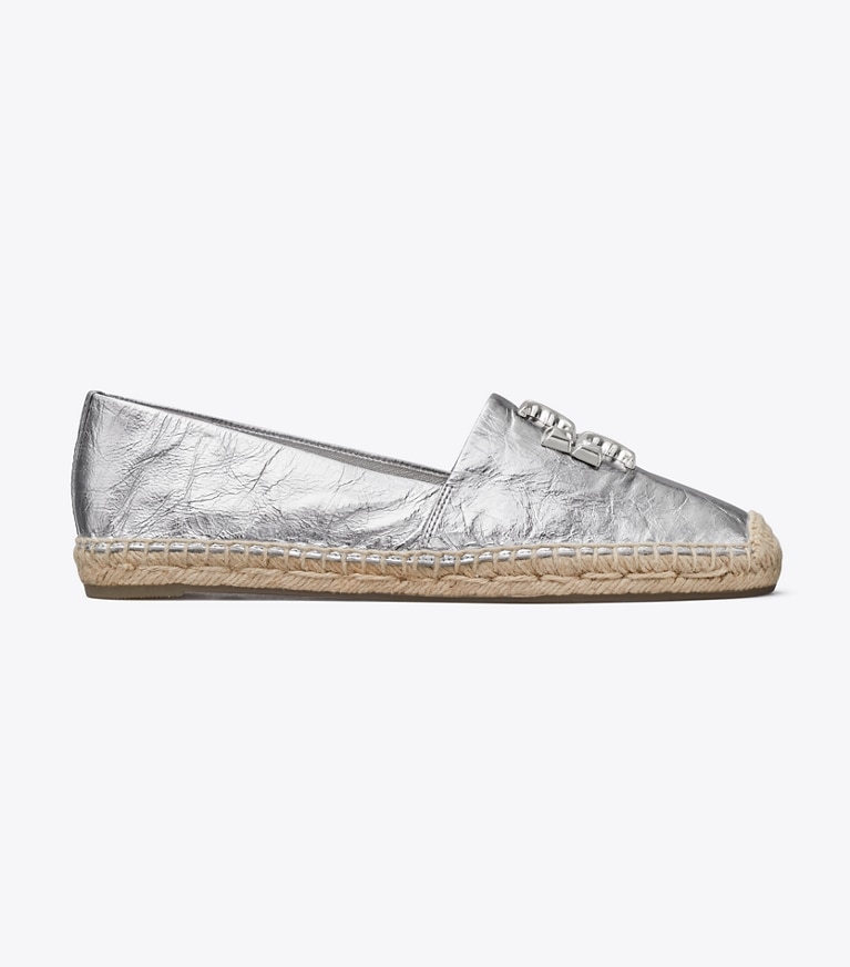 Tory Burch designer espadrilles Eleanor Espadrille in Silver angle