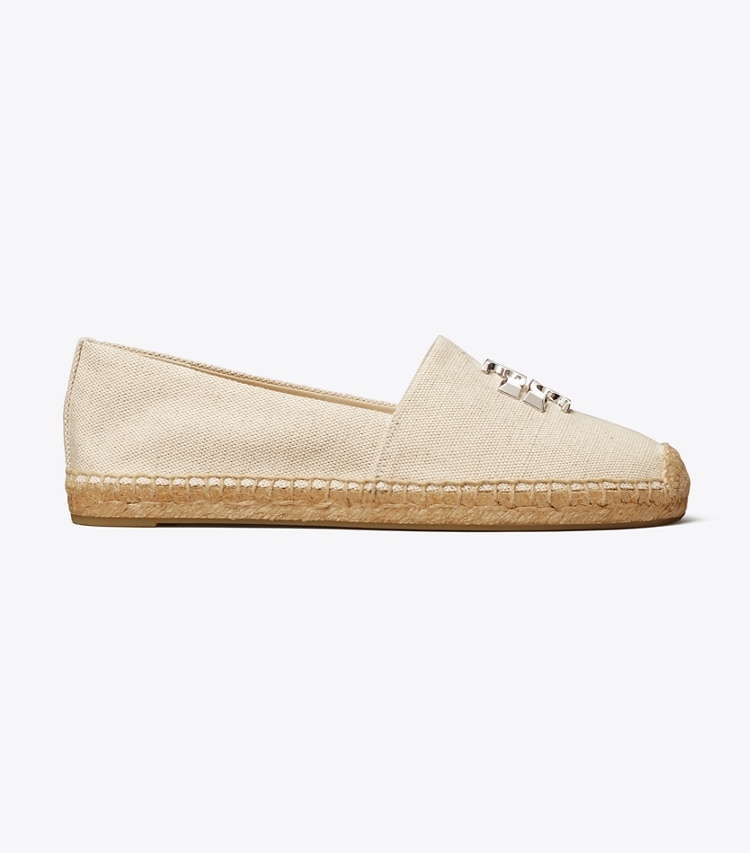 Tory Burch designer espadrilles Eleanor Espadrille in NEW CREAM / SILVER side